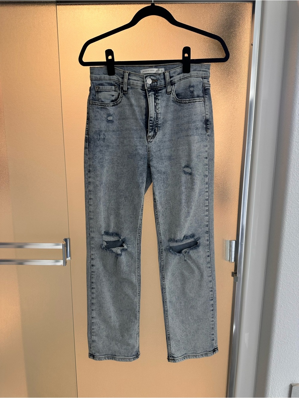 Altar’d State Straight Leg Super Stretch Distressed Ankle Jeans - 26
